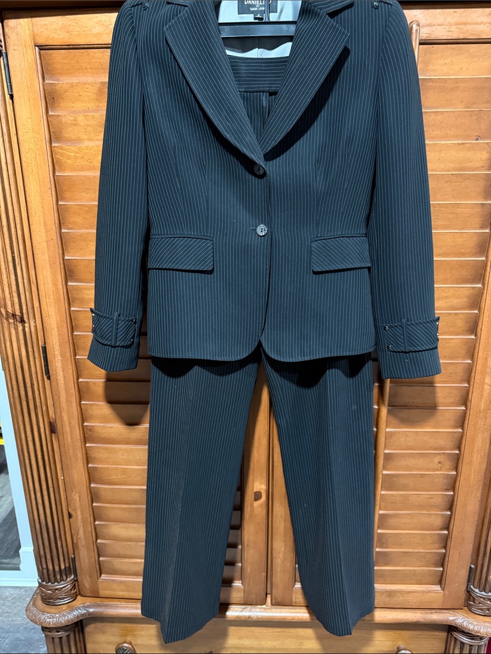Daniele O Black Pinstripe Women's Blazer & Suit Pants